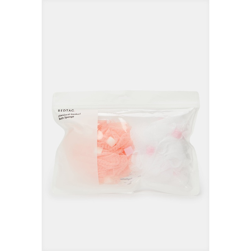 Pink And White Bath Sponge Set Of (2 Pieces)