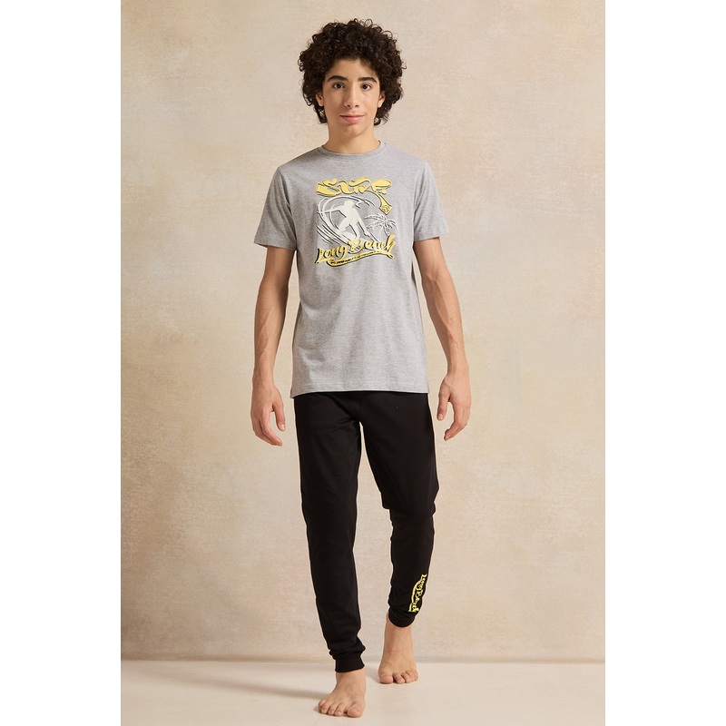 Senior Boys Grey Printed Pyjama Set (2 Piece)