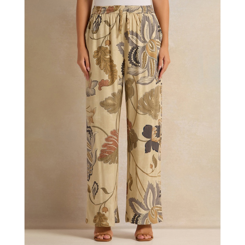 Women Assorted Allover Print Wide Leg Trousers