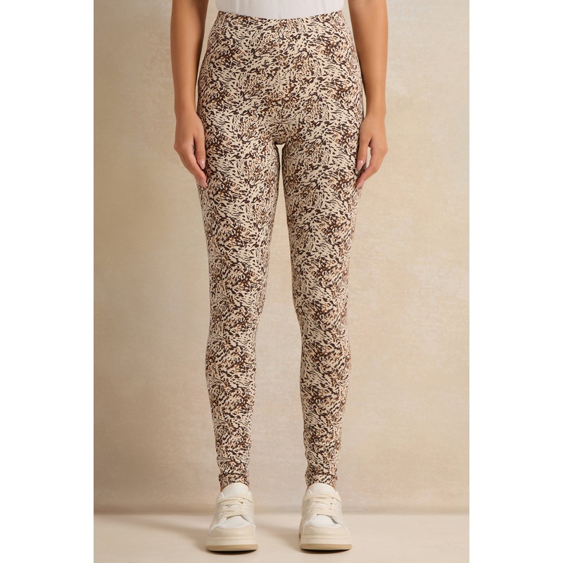 Women Beige Printed Leggings|UK8|UK10|UK12|UK14|UK16|UK18