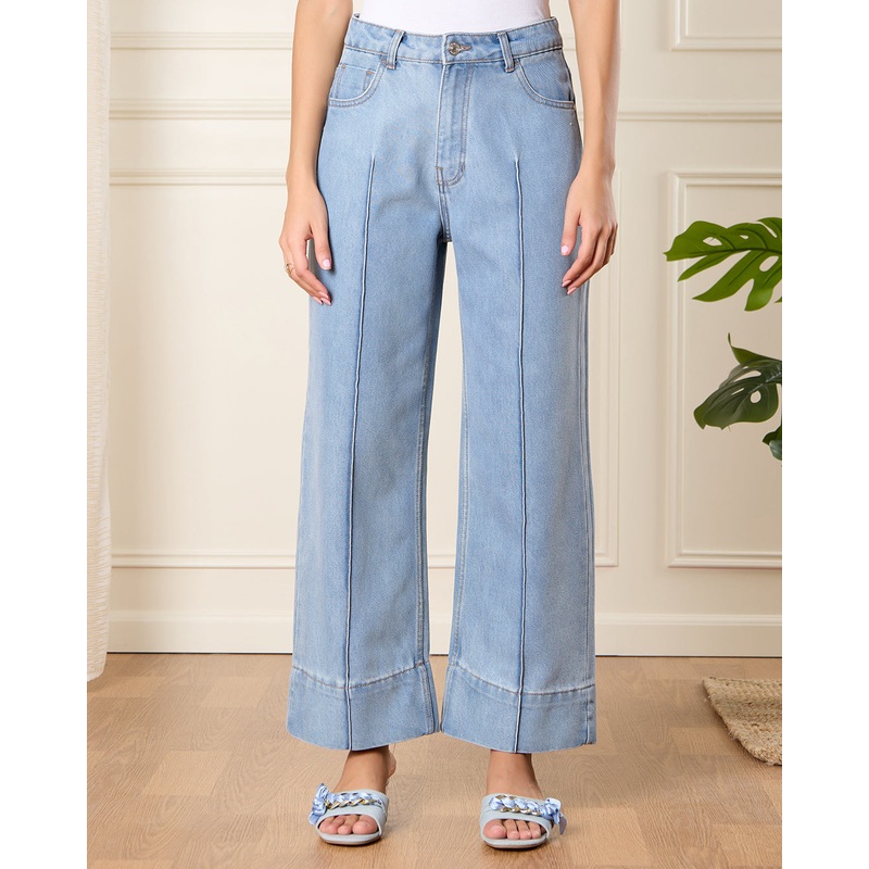 Women Blue Wide Leg Jeans|UK8|UK10|UK12|UK14|UK16|UK18