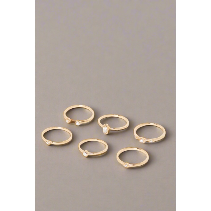 Women Gold Ring Set (6 Piece)