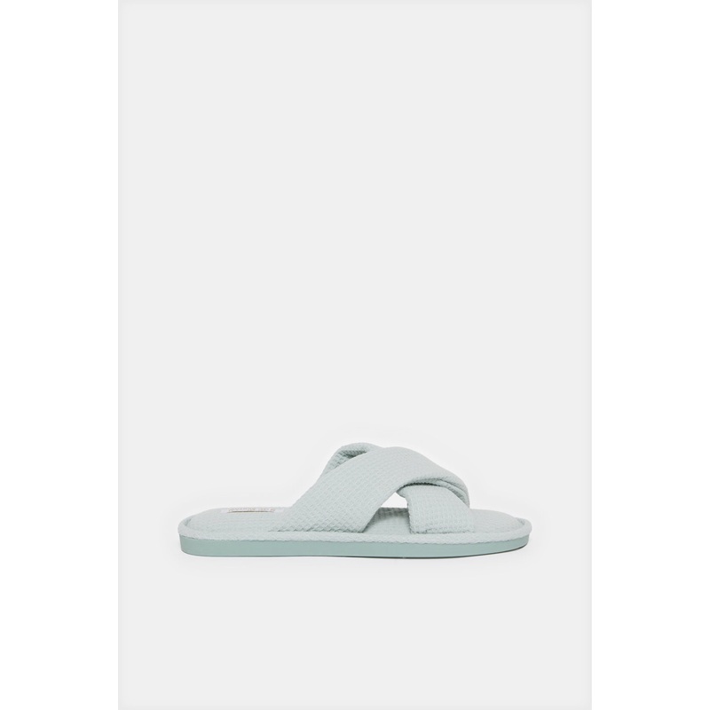 Women Green Crisscross Slipper