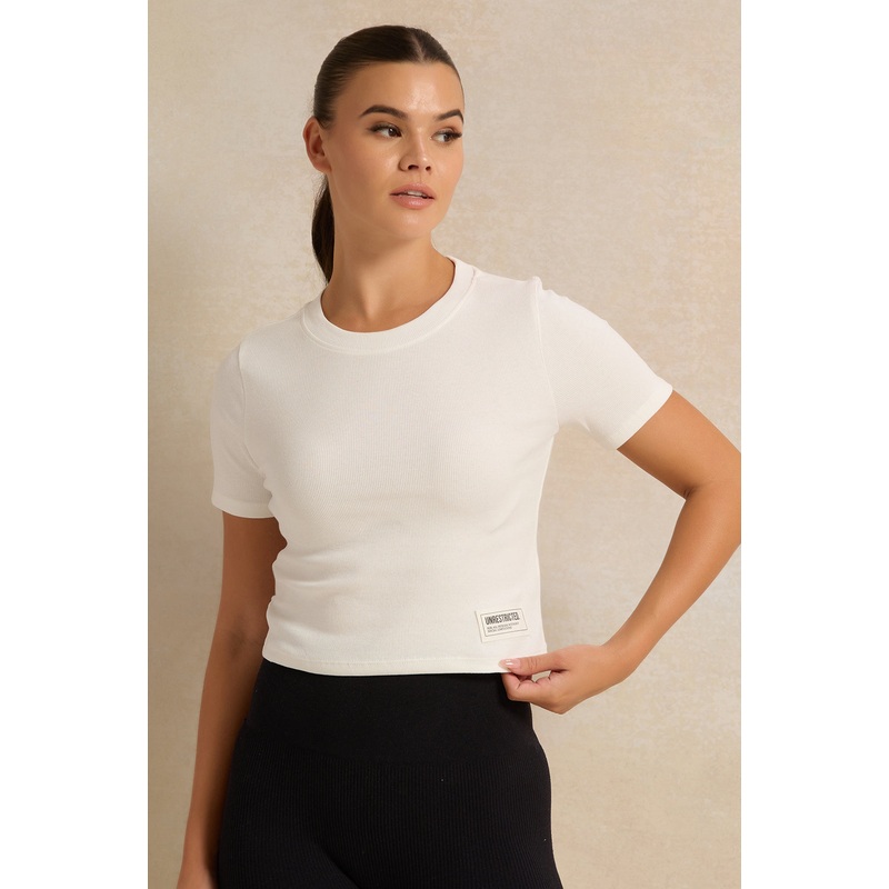 Women Ivory Basic Active T-Shirt