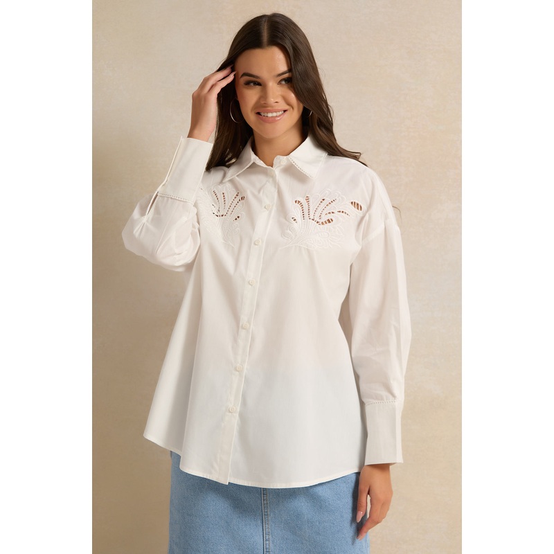 Women Ivory Cutwork Detailed Shirt