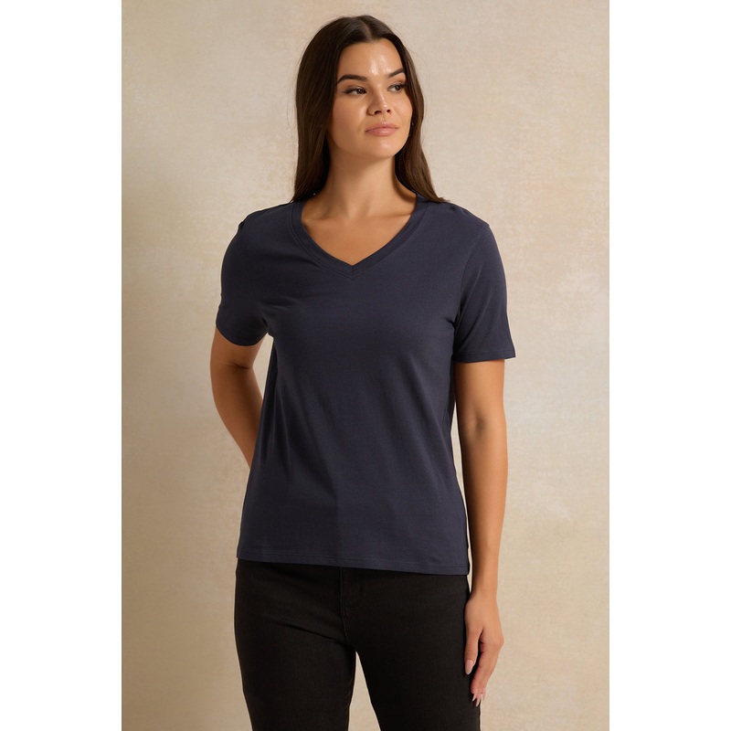 Women Navy Short Sleeve T-Shirt