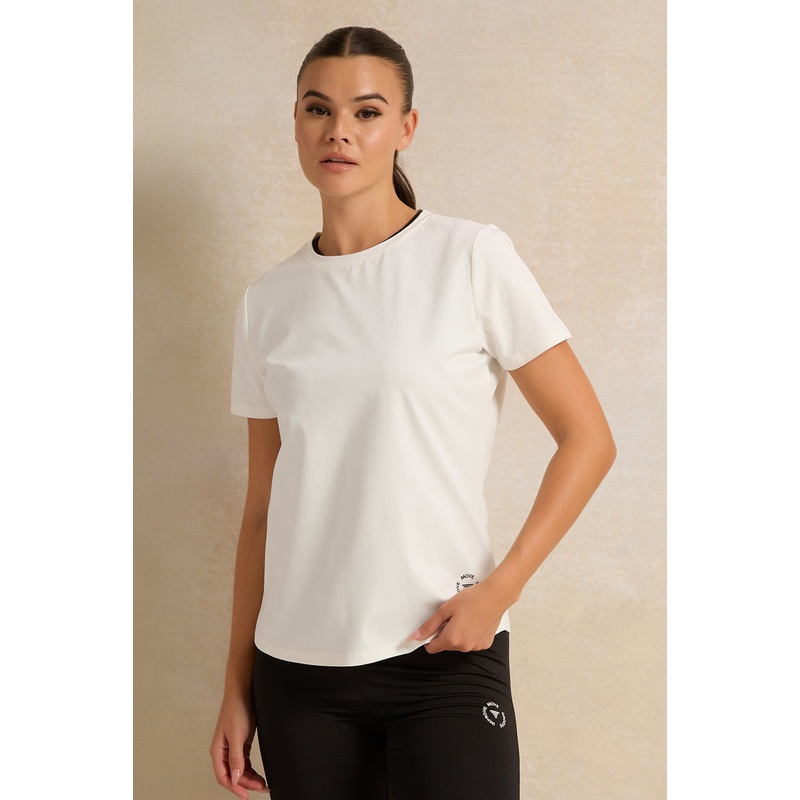 Women White Basic Solid T-shirt