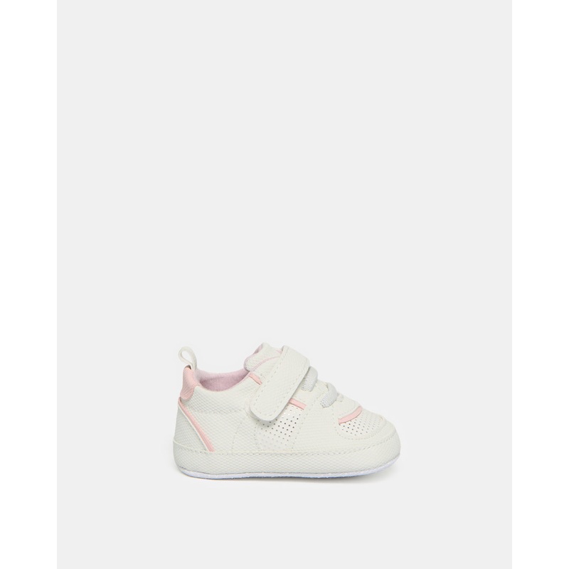 Baby White Embellished Pram Shoe