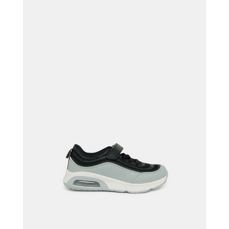 Boys Black And Grey Color Block Trainer