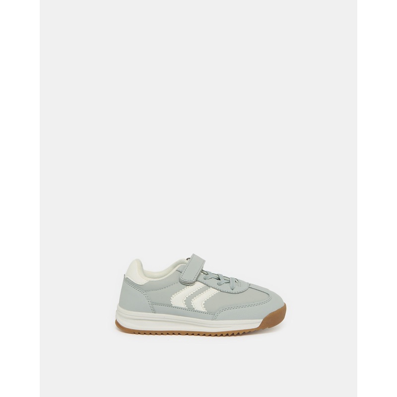 Boys Grey Material Block Sneakers