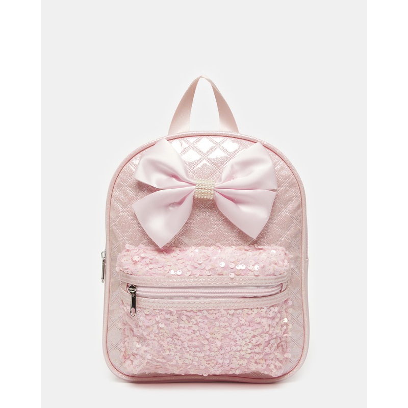 Girls Pink Bow Backpack