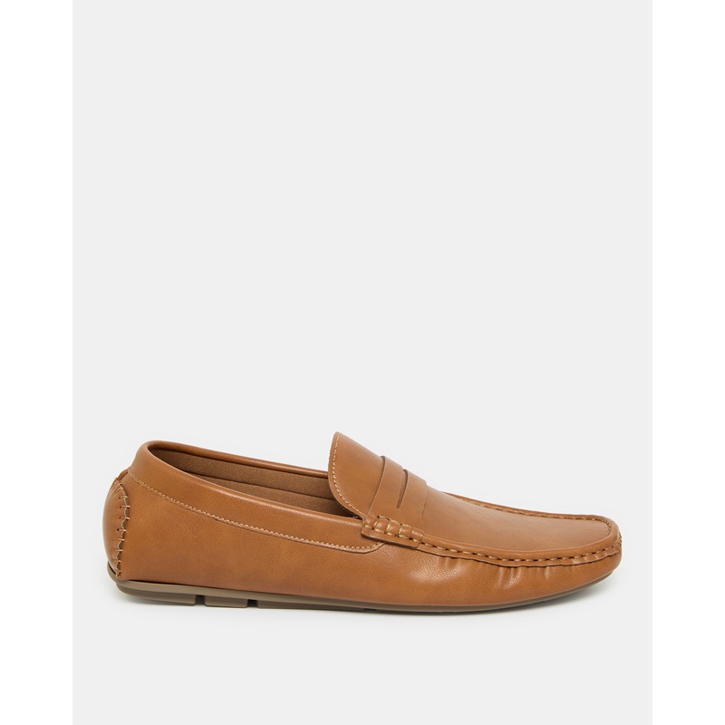 Men Brown Plain Loafers|EU40|EU41|EU42|EU43|EU44|EU45