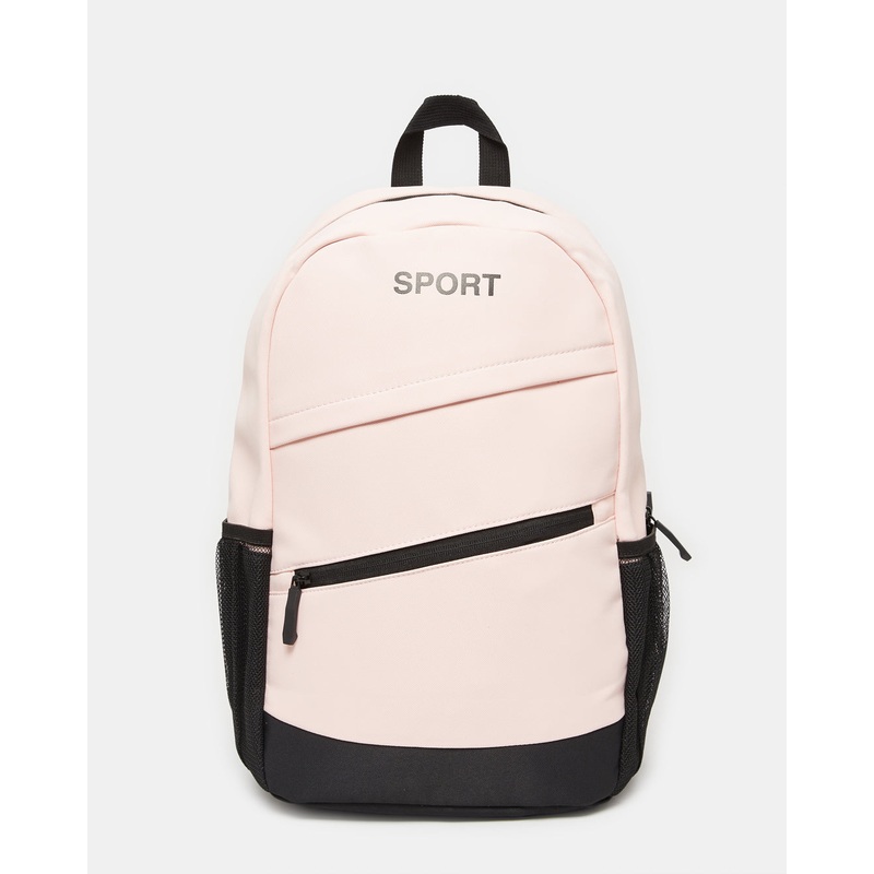 Men Pink Sport Print Backpack