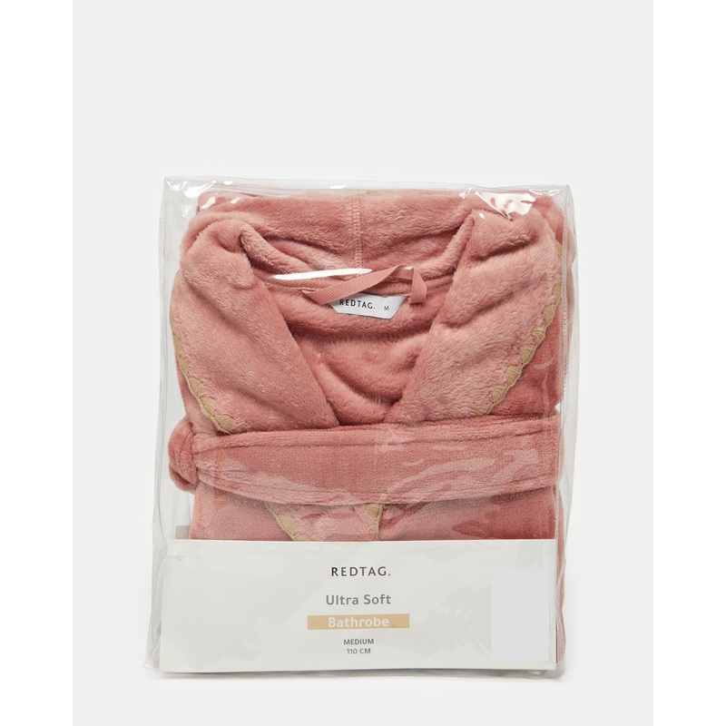 Pink Textured Fleece Bathrobe|Medium|Large|X-Large|Xx-Large