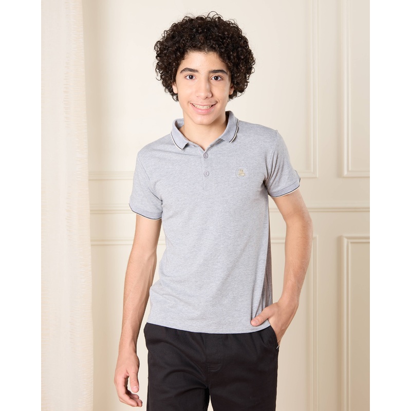 Senior Boys Grey Polo T-Shirt|8-9 Yrs (S)|9-10 Yrs (M)|11-12 Yrs (L)|13-14 Yrs (XL)