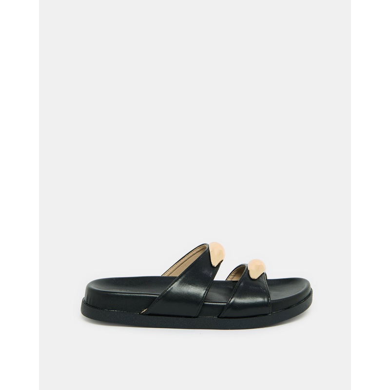 Women Black Buckle Trim Mule|EU36|EU37|EU38|EU39|EU40|EU41