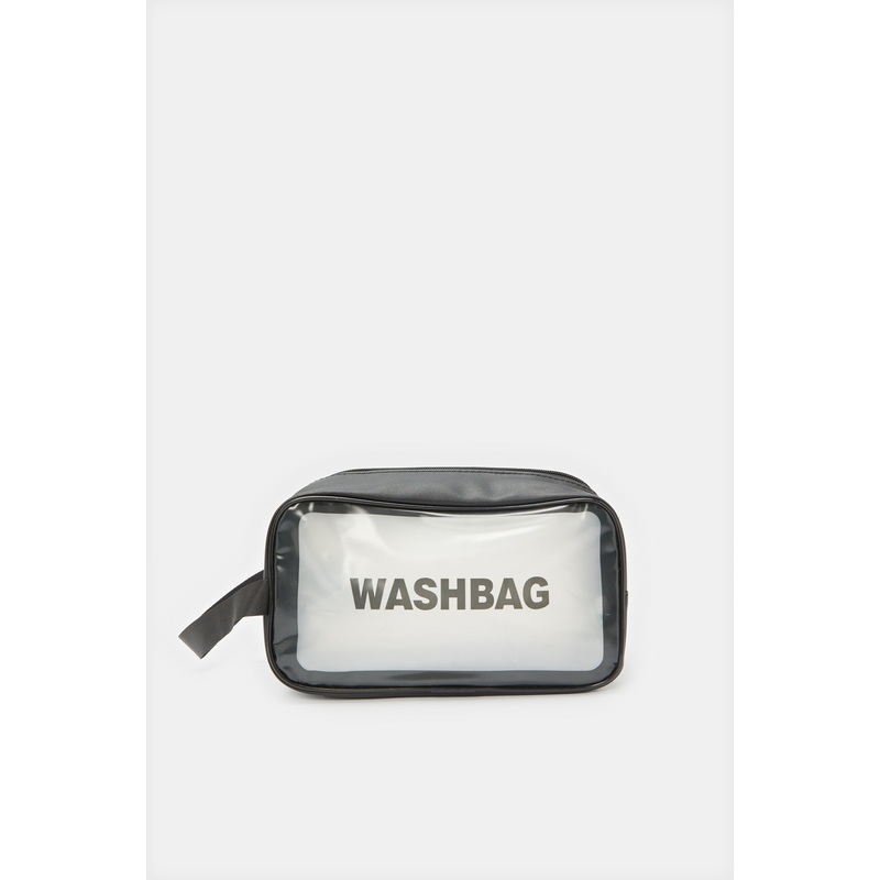 Black Printed Wash Bag