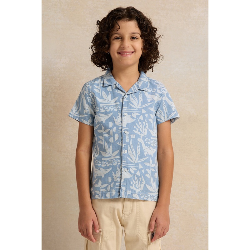 Boys Blue Printed Shirt|2-3 Years|3-4 Years|4-5 Years|5-6 Years|6-7 Years|7-8 Years