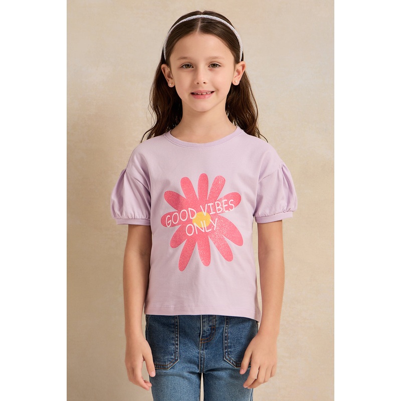 Girls Lilac Printed Top|2-3 Years|3-4 Years|4-5 Years|5-6 Years|6-7 Years|7-8 Years