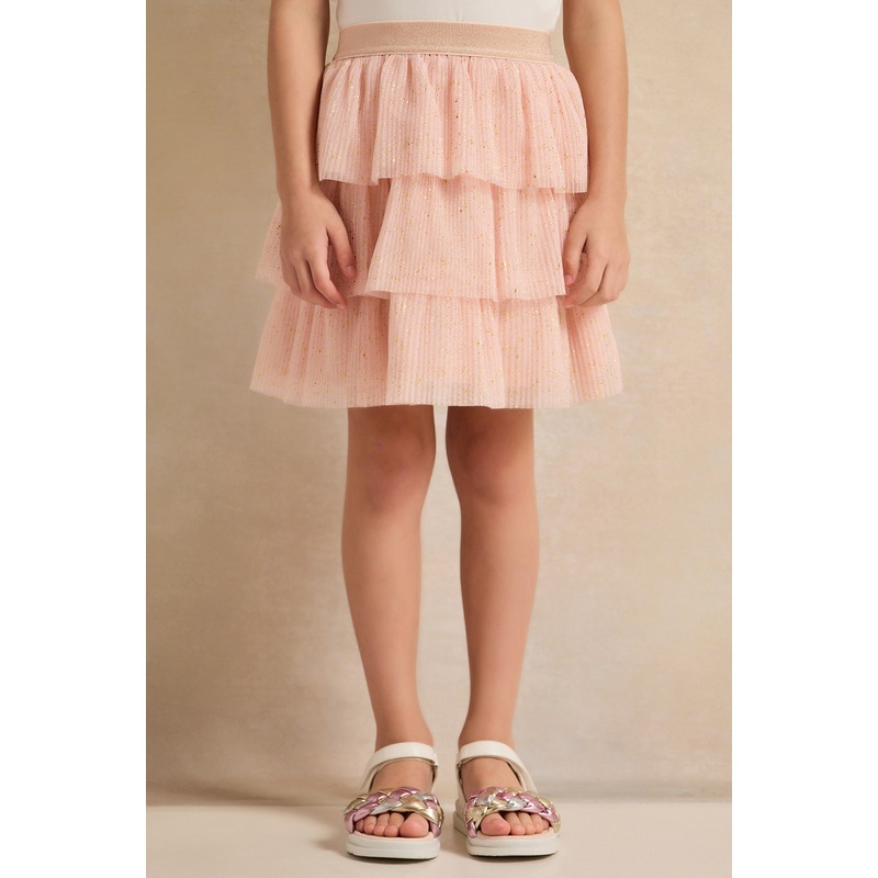 Girls Pink Tutu Mesh Layered Skirt