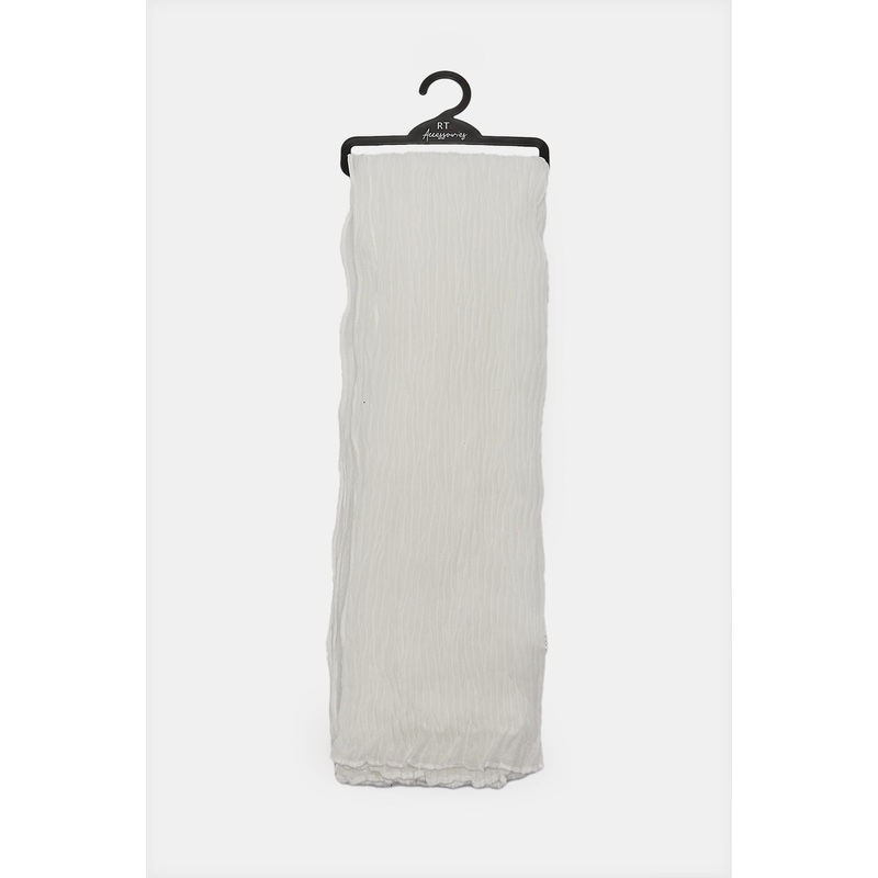 Girls White Solid Scarf