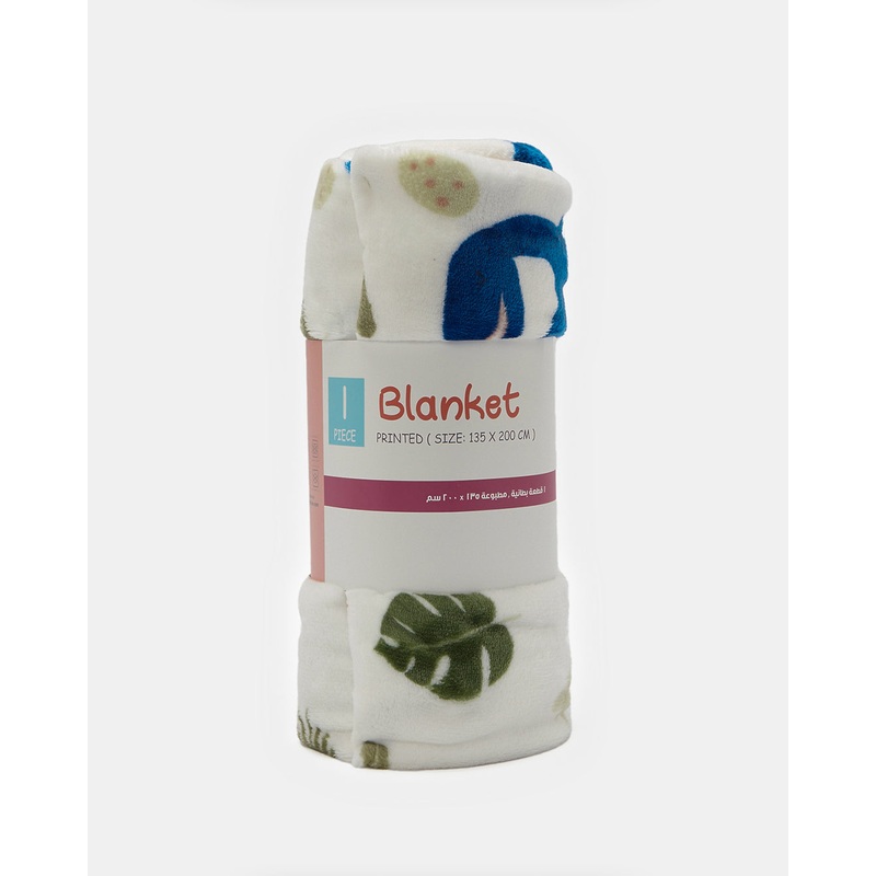 White Dinosaur Printed Kids Blanket