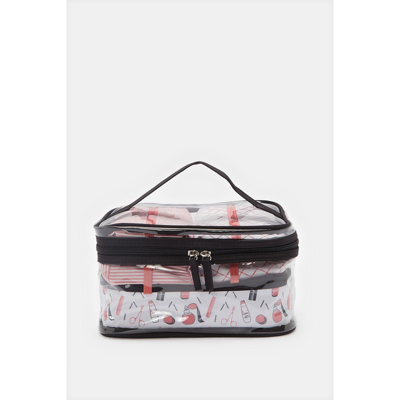 Women Assorted Printed Cosmetic Pouch Set (4 Piece)