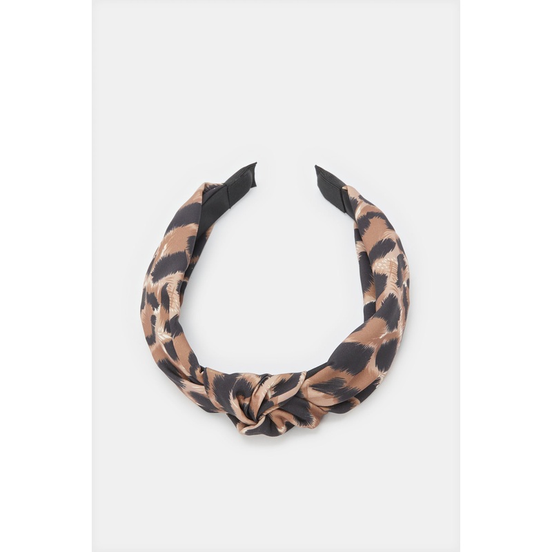 Women Black And Brown Printed Headband