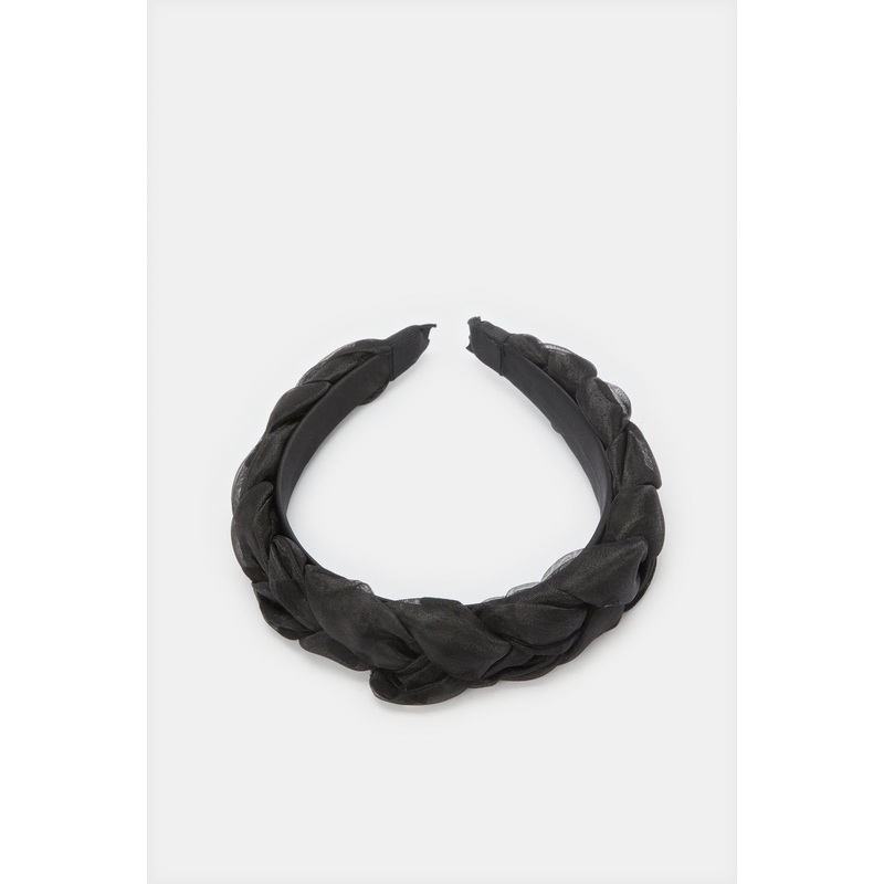 Women Black Textured Headband