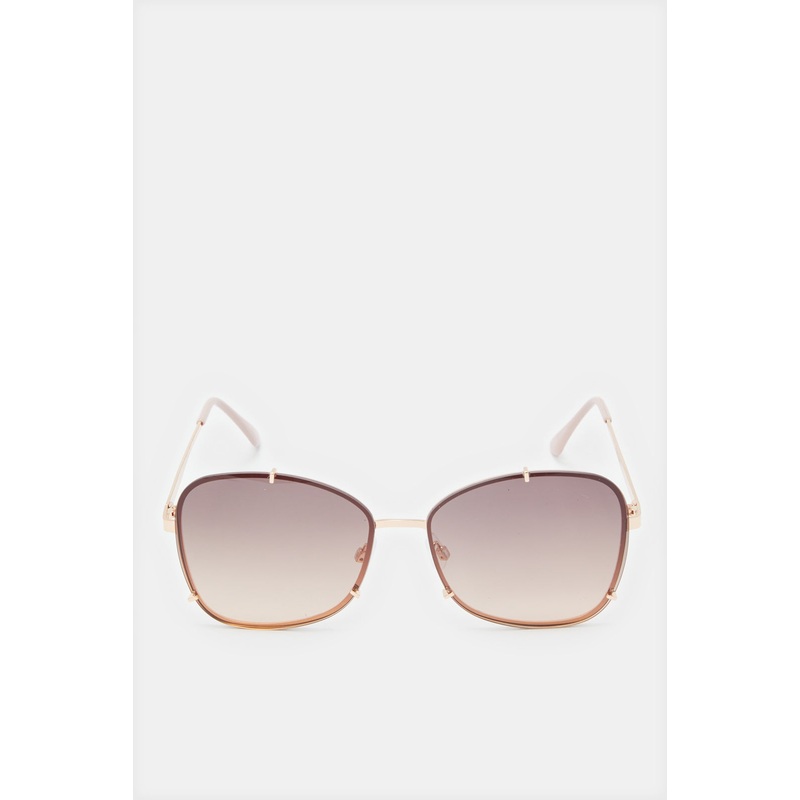 Women Gold Metal Oversized Sunglasses
