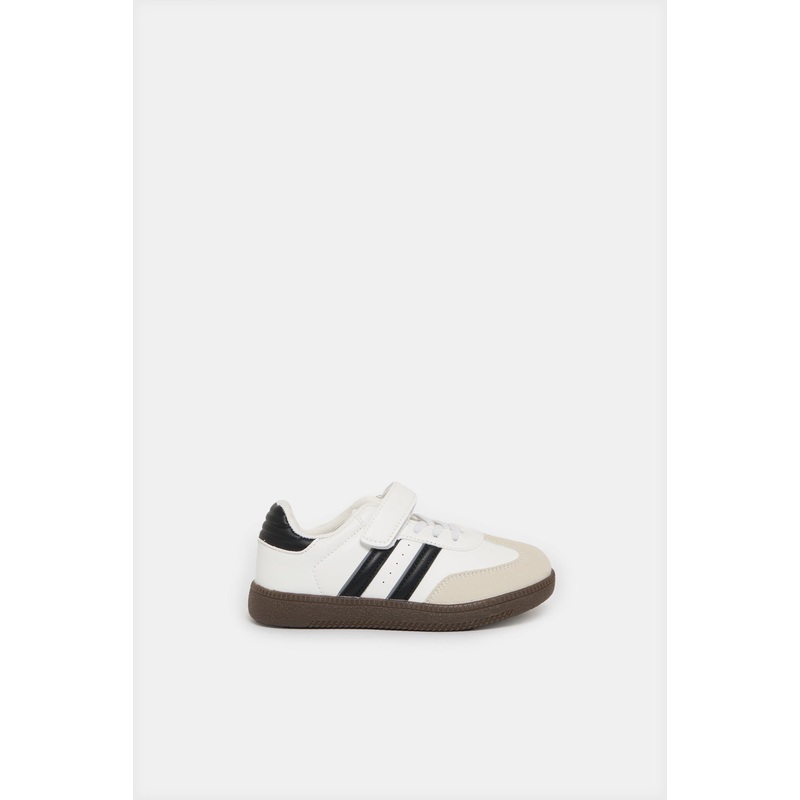 Boys White Color Block Sneakers