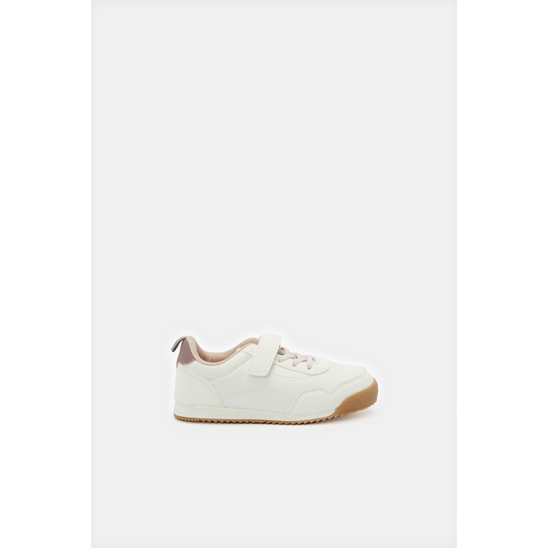 Girls Cream Material Block Slimrunner