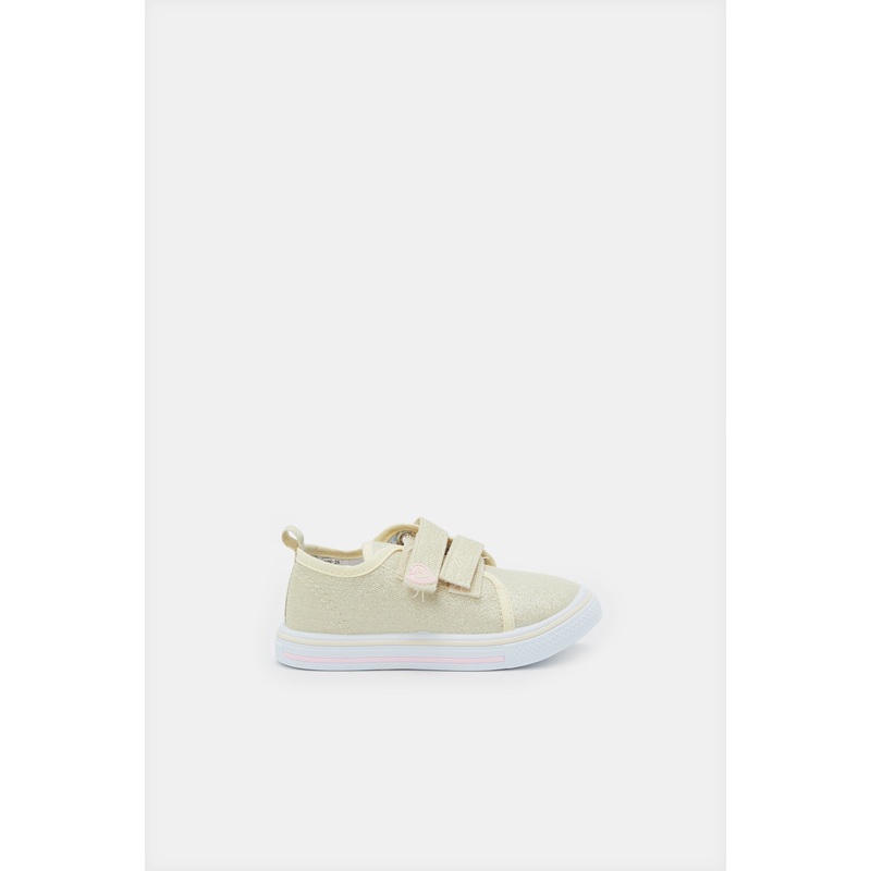 Infant Girls Gold Glitter Sneakers