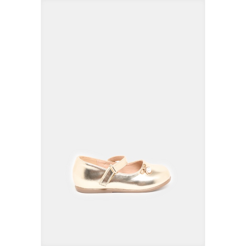 Infant Girls Gold Pearl Ballerina