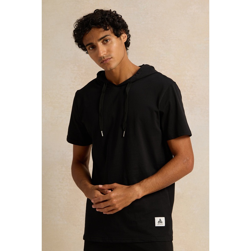 Men Black Hooded T-Shirt|Small|Medium|Large|X-Large|XX-Large