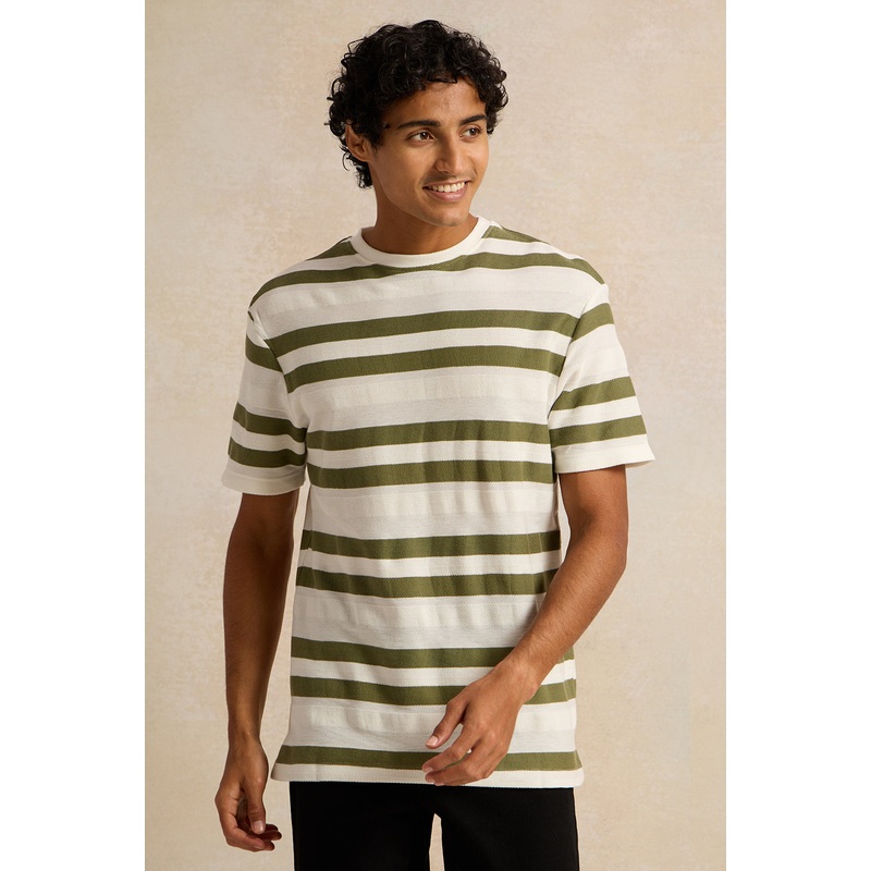Men Grey Striped T-Shirt|Small|Medium|Large|X-Large|XX-Large