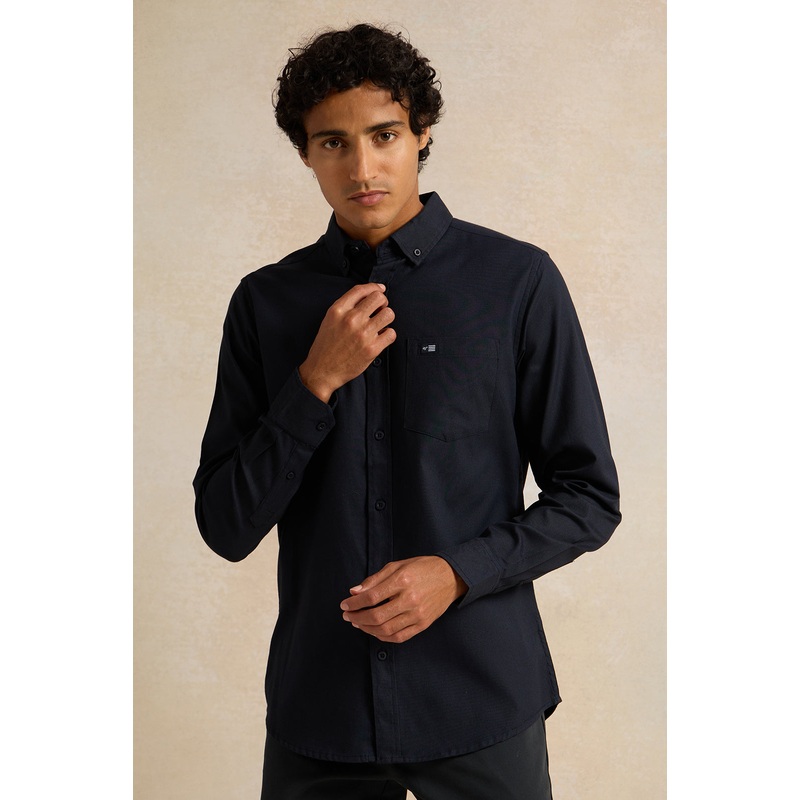 Men Navy Solid Casual Shirt|Small|Medium|Large|X-Large|XX-Large