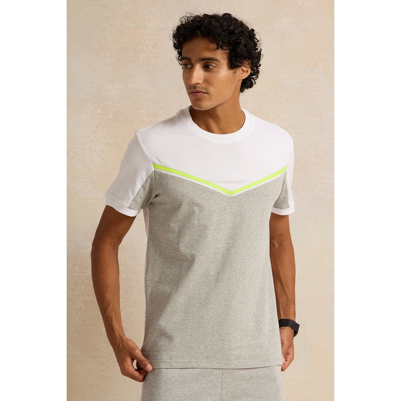 Men White Cut And Sew T-Shirt|Small|Medium|Large|X-Large|XX-Large
