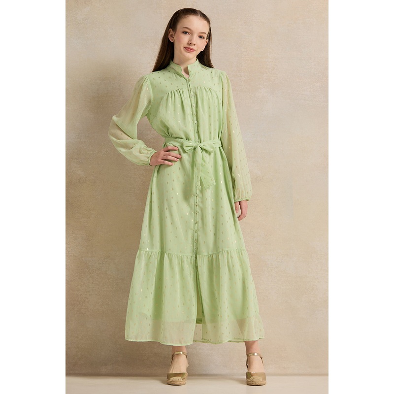 Senior Girls Mint Embellished Maxi Dress