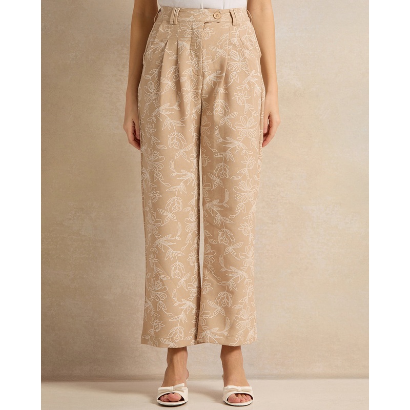 Women Beige Printed Pants|UK8|UK10|UK12|UK14|UK16|UK18