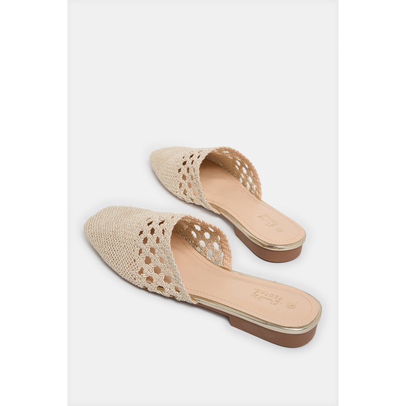 Women Beige Weave Loafer Mule|EU36|EU37|EU38|EU39|EU40|EU41