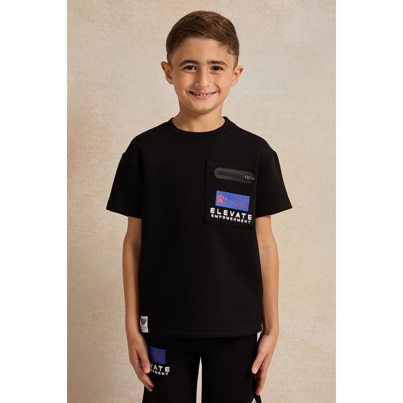 Boys Black Printed T-shirt|2-3 Years|3-4 Years|4-5 Years|5-6 Years|6-7 Years|7-8 Years