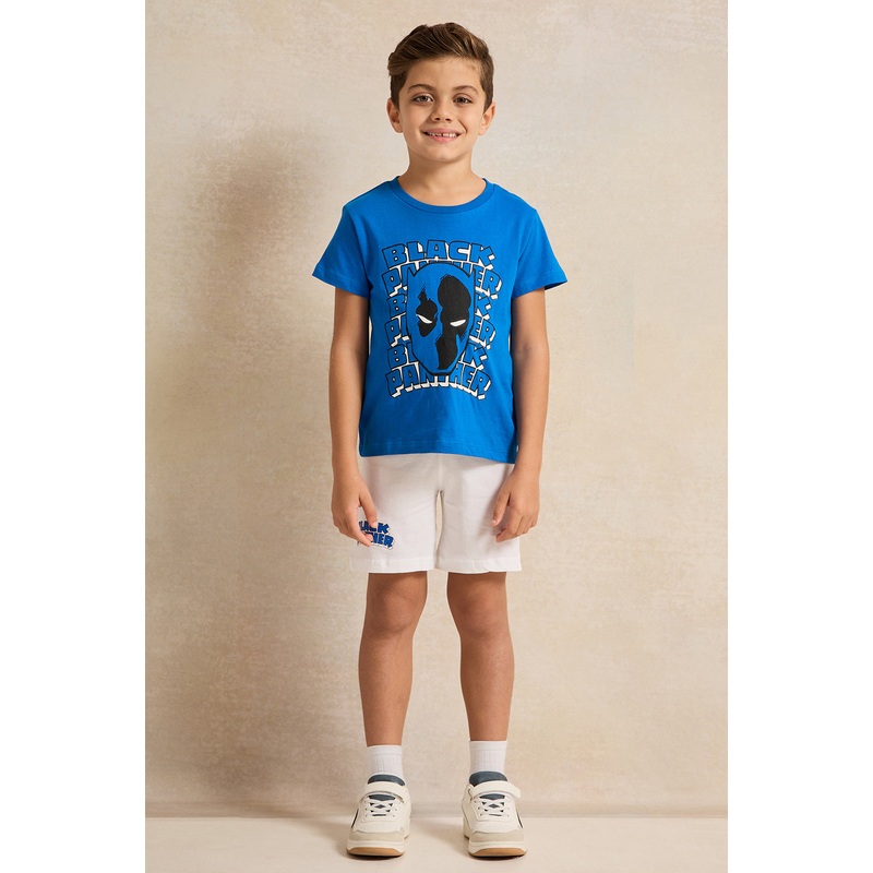 Boys Blue And White Avengers T-shirt And Short Set
