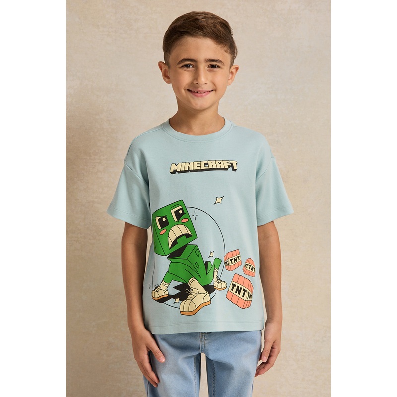 Boys Green Printed T-Shirt|2-3 Years|3-4 Years|4-5 Years|5-6 Years|6-7 Years|7-8 Years