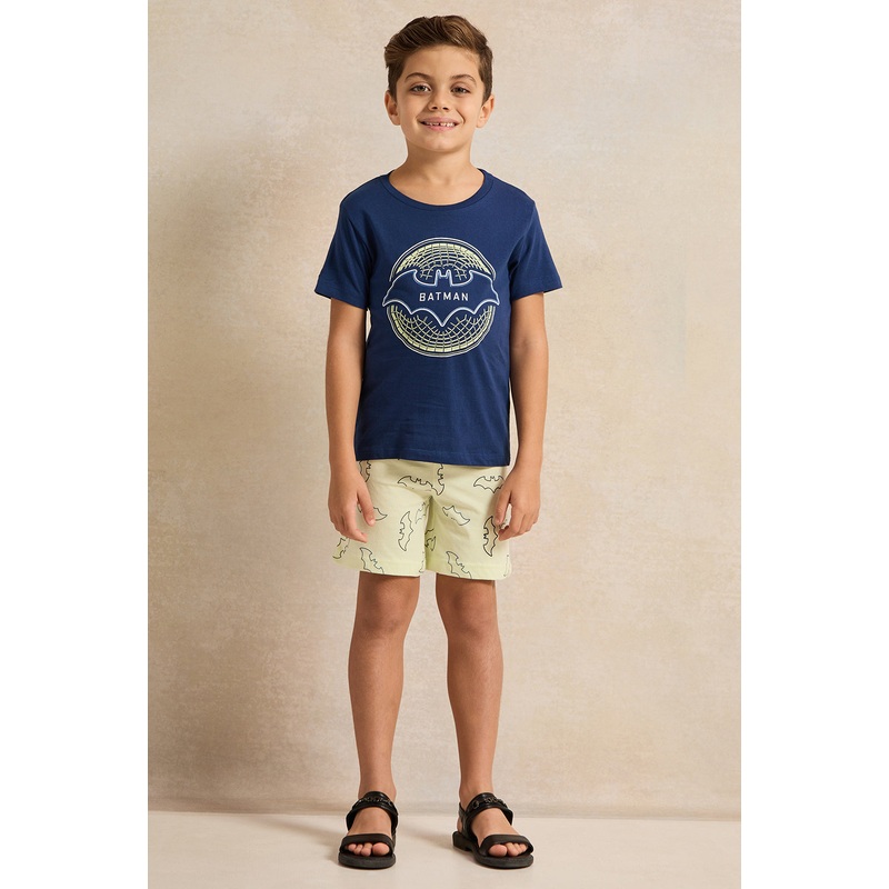 Boys Navy And Cream Batman T-shirt And Short Set