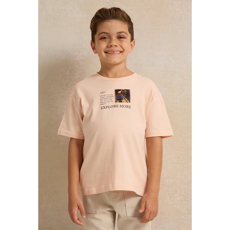 Boys Pink Printed T-shirt|2-3 Years|3-4 Years|4-5 Years|5-6 Years|6-7 Years|7-8 Years