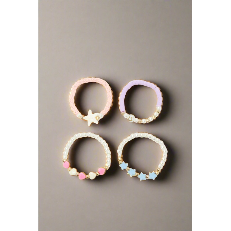 Girls Assorted Embellished Bracelet Set (4 Piece)