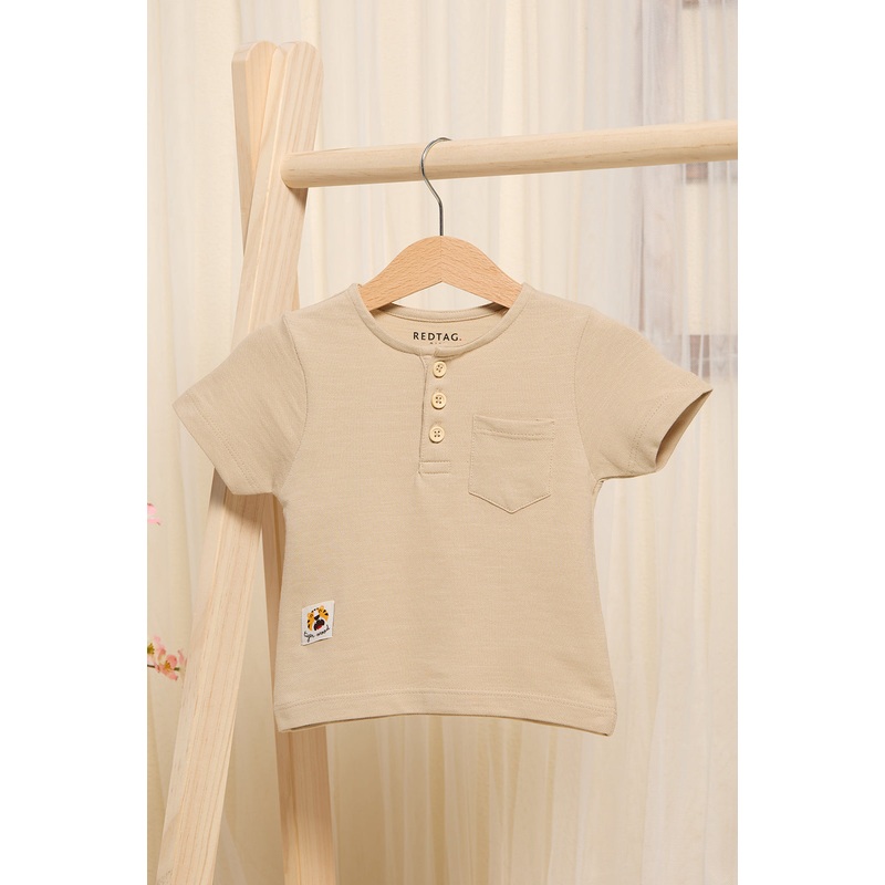 Infant Boys Beige Henley T-Shirt