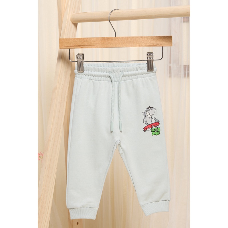 Infant Boys Blue Printed Active Pants