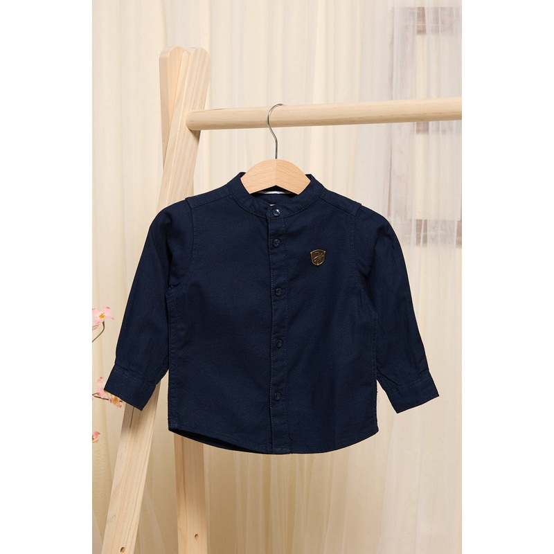 Infant Boys Navy Mandarin Shirt